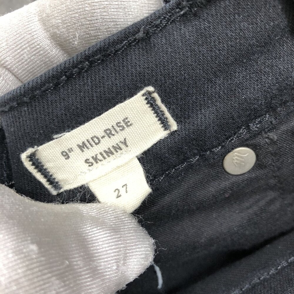 Madewell 9'' Mid Rise Skinny Jean Womens Size 27 Black Stretch - Picture 11 of 12